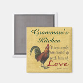 Aimant frigorifique de cuisine Grammaw Rooster (Recto/Verso)