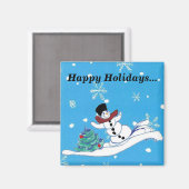 Aimant frigorifique de Noël Snowman (Recto/Verso)