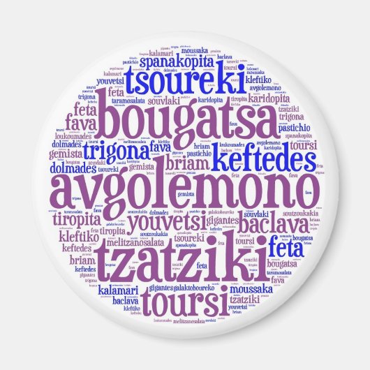 Aimant frigorifique grec (Rond) (Devant)