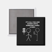 Aimant Frisbee de Disc Golf Stickman Figure Bâton Humour  (Recto/Verso)