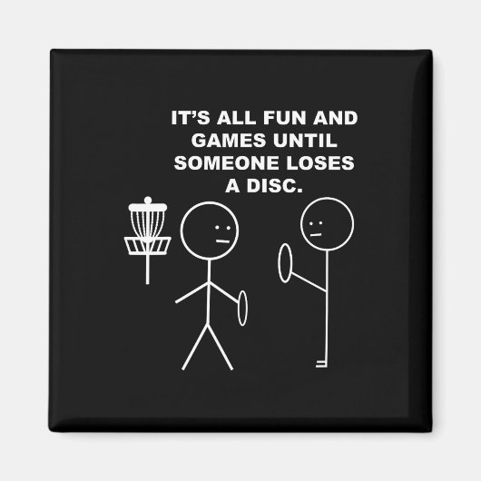 Aimant Frisbee de Disc Golf Stickman Figure Bâton Humour  (Devant)