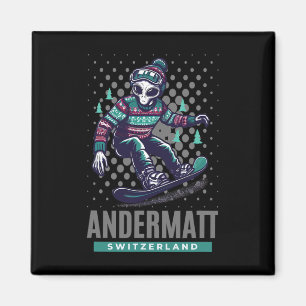 Aimant Frissons cosmiques - Snowboard Alien À Andermatt S
