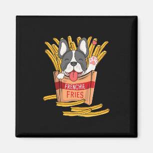 Aimant Frites - Bouledogue Français Fast Food Frites Amou