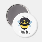 Aimant Frizz-Bee Funny Afro Bee Pun (Recto/Verso)