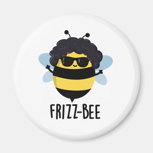 Aimant Frizz-Bee Funny Afro Bee Pun (Devant)