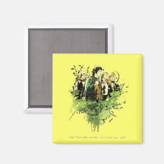 Aimant FRODO™ avec Hobbits Vector Collage (Recto/Verso)
