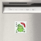 Aimant Frog drôle dans un chapeau de Père Noël (In Situ (Lave-vaisselle))