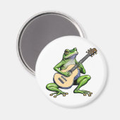 Aimant Frog drôle Jouer de la guitare (Recto/Verso)