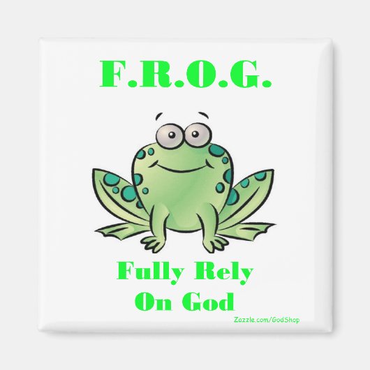Aimant FROG (Pleinement confiance en Dieu) (Devant)