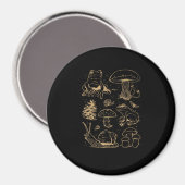 Aimant Frogs And Mushrooms Vintage Sketch – Aesthetic Gob (Recto/Verso)