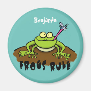 Aimant Frogs rule funny green frog cartoon