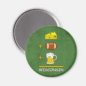 Aimant Fromage Football Beer Equal Wisconsin Funny (Recto/Verso)
