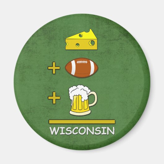 Aimant Fromage Football Beer Equal Wisconsin Funny (Devant)