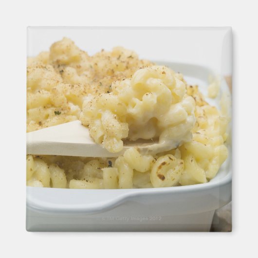 Aimant Fromage Macaroni au plat à cuisson avec du bois (Devant)
