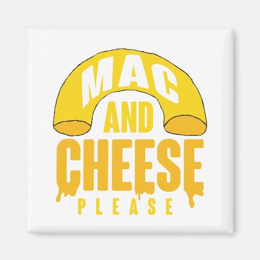 Aimant Fromage Macaroni jaune pour enfants Mac et fromage (Devant)