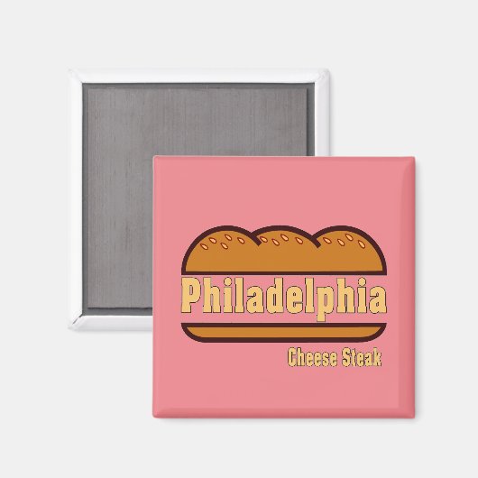 Aimant Fromage Philly Steak, changer de couleurs, ajouter (Recto/Verso)