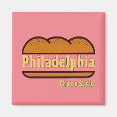 Aimant Fromage Philly Steak, changer de couleurs, ajouter (Devant)