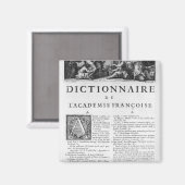 Aimant Frontispiece pour le dictionnaire de l'Académie fr (Recto/Verso)