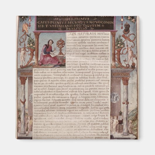 Aimant Frontispiece to Book I montrant une page de texte (Devant)
