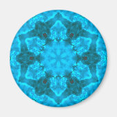 Aimant Frosty Ice Blue Snowflake Kaleidoscope Pattern (Devant)