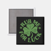 Aimant Frottez-Moi Pour La Chance Saint-Patrick Shamrock (Recto/Verso)