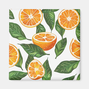 Aimant Fruit Botanique Orange Citrus Sans Couture