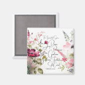 Aimant Fruit de l'Esprit rose floral (Recto/Verso)