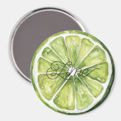 Aimant Fruit de lime verte citrus (Recto/Verso)