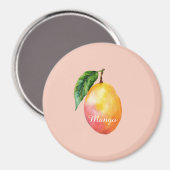 Aimant Fruit de mangue jaune rose (Recto/Verso)