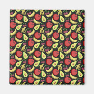 Aimant Fruit motif transparent fruits tropicaux colorés