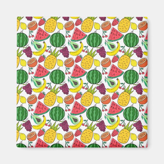 Aimant Fruit motif transparent | motif de surface de frui (Devant)