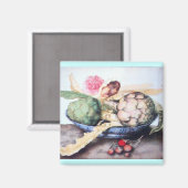 AIMANT FRUITS DE SAISON 4- ARTICHOKES, ROSE & FRAISES (Recto/Verso)