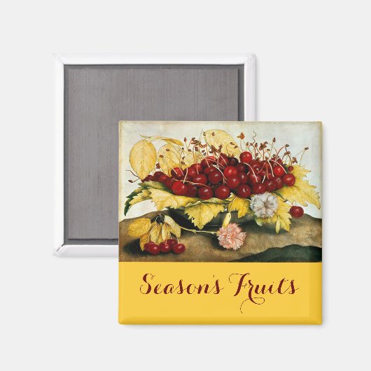 AIMANT FRUITS DE SAISON / CHERRIES ET CARNATIONS (Recto/Verso)