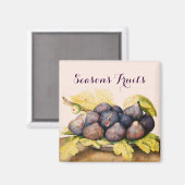 AIMANT FRUITS DE SAISON / PLAQUE AUX FIGUES ET FEUILLES V (Recto/Verso)