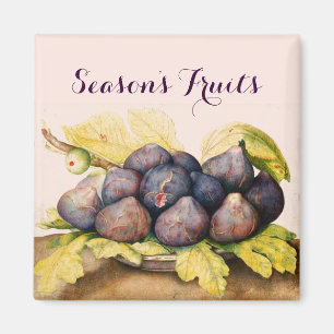 AIMANT FRUITS DE SAISON / PLAQUE AUX FIGUES ET FEUILLES V