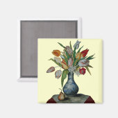 AIMANT FRUITS ET FLEURS DE SAISON - TULIPS N VASE BLEU (Recto/Verso)