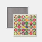 Aimant Fruits et légumes colorés (Recto/Verso)
