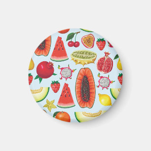 Aimant Fruits Exotiques : Imprimé tendance sans couture.