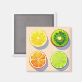 Aimant Fruits Slices Pop Art (Recto/Verso)