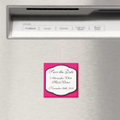 Aimant Fuchsia Brown & blanc Enregistrer l'aimant de date (In Situ (Lave-vaisselle))