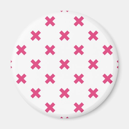 Aimant Fuchsia croix sur le blanc (Devant)