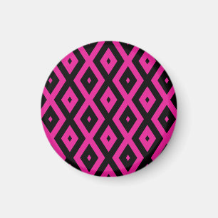 Aimant Fuchsia et motif de diamants noirs
