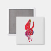 Aimant Fuchsia floral abstrait aquarelle (Recto/Verso)