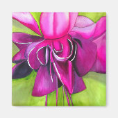 Aimant Fuchsia pop art watercolour flower (Devant)