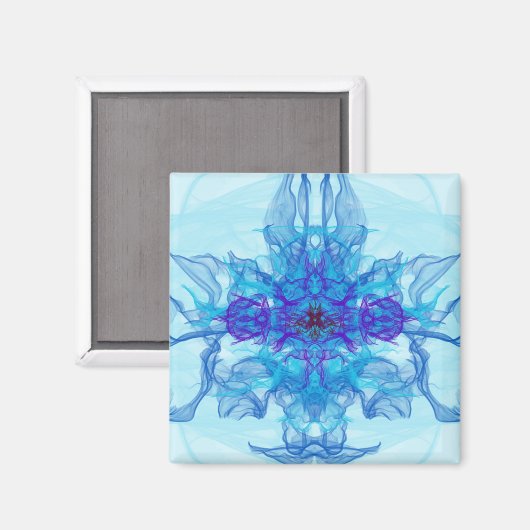 Aimant FUMÉE BLEUE - Art Fractal - (Recto/Verso)