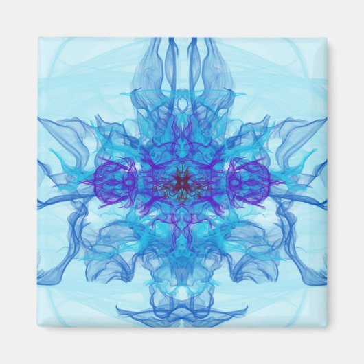 Aimant FUMÉE BLEUE - Art Fractal - (Devant)