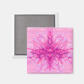 Aimant FUMÉE ROSE - Art fractal moderne et abstrait - (Recto/Verso)