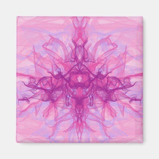 Aimant FUMÉE ROSE - Art fractal moderne et abstrait - (Devant)