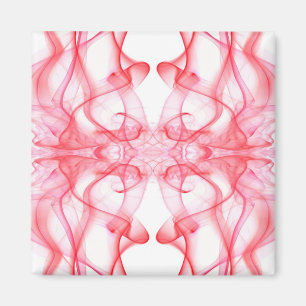 Aimant Fumée Rouge Abstrait Minimaliste Symétrique