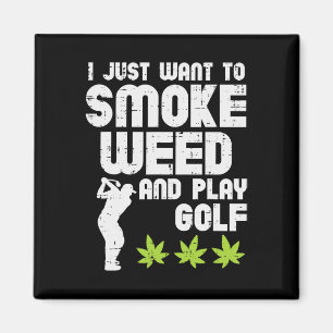 Aimant Fumer De L'herbe Jouer Au Golf Golf Thc Golfeur Fu